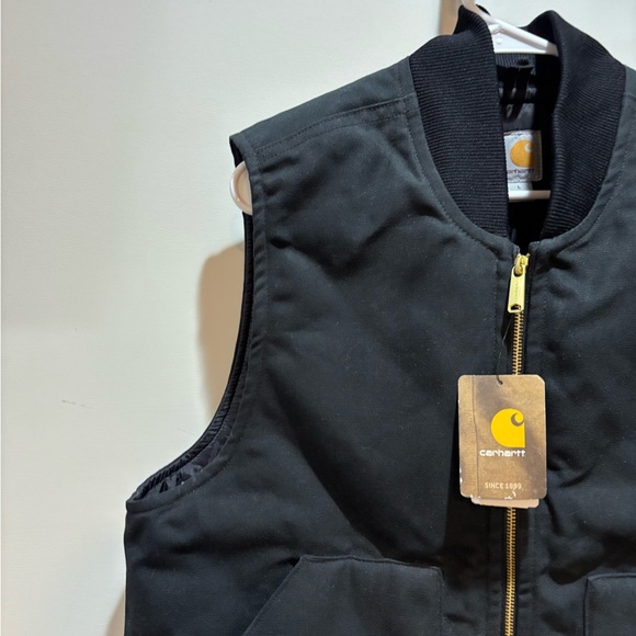 🔥🔥Brand New Carhartt Duck Canvas Black Insulated Vest. Size Large🔥🔥 - Picture 3 of 12